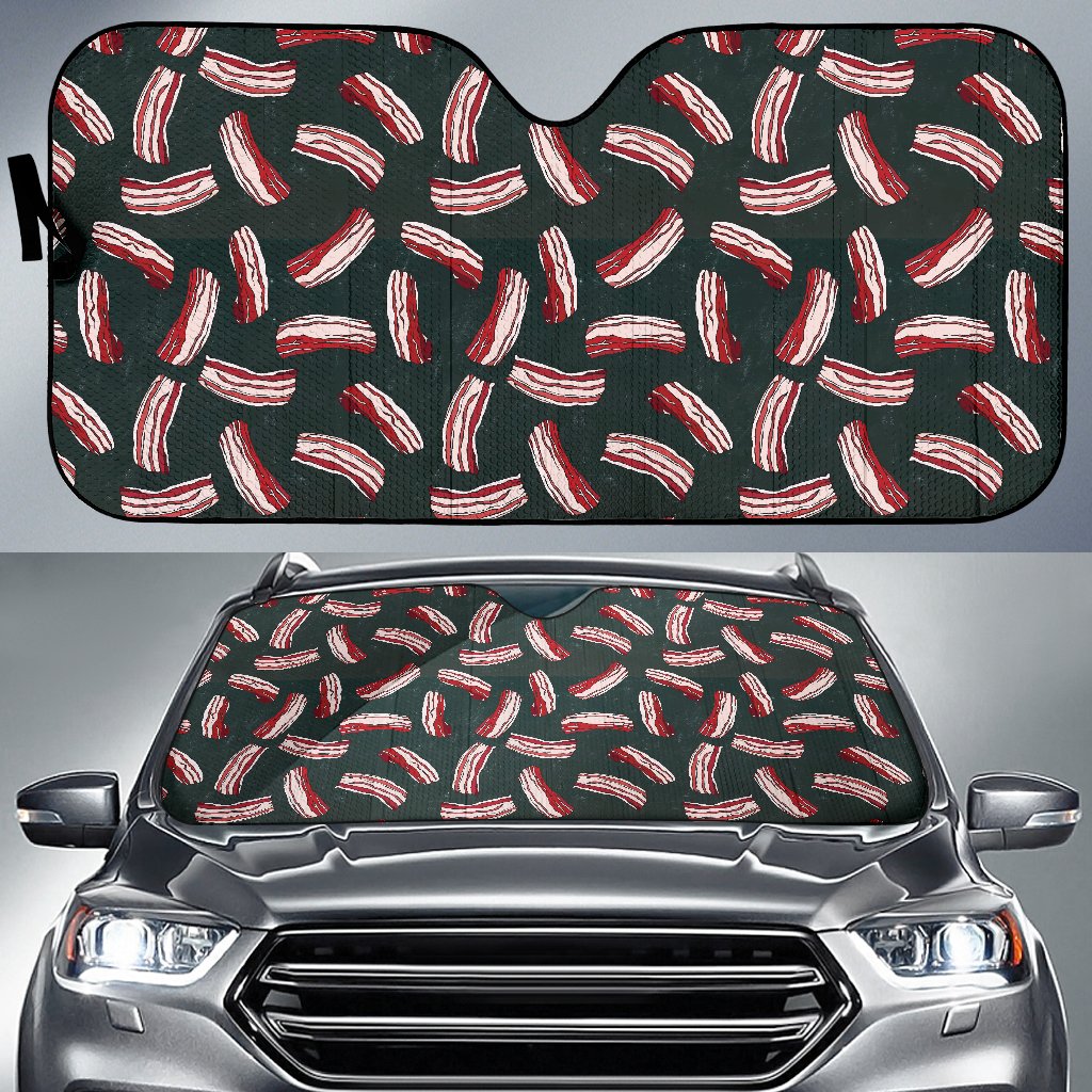 Bacon Pattern Print Design 02 Car Sun Shade-JORJUNE.COM