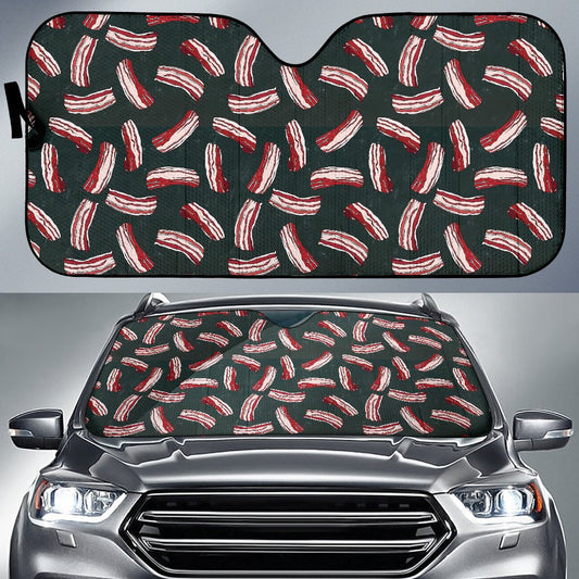 Bacon Pattern Print Design 02 Car Sun Shade-JORJUNE.COM