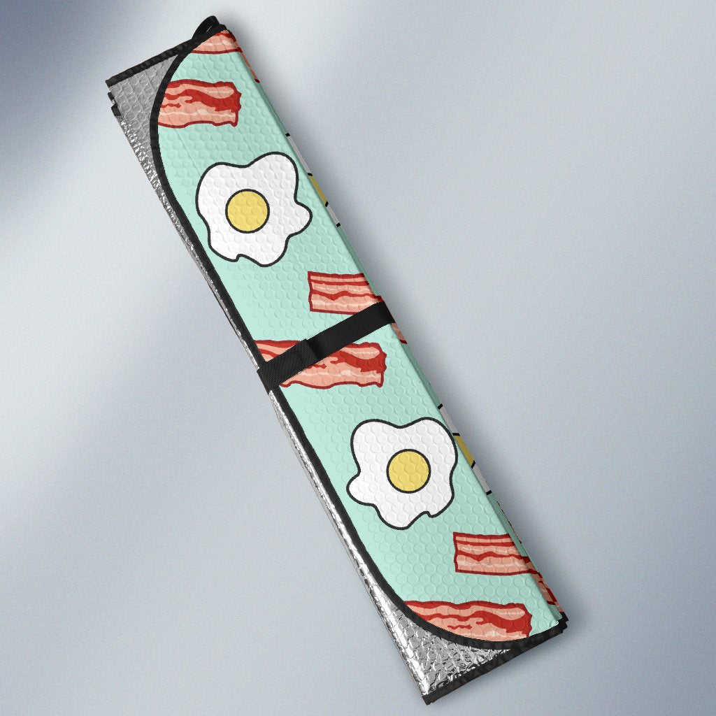 Bacon Sausage Pattern Print Design 01 Car Sun Shade-JORJUNE.COM