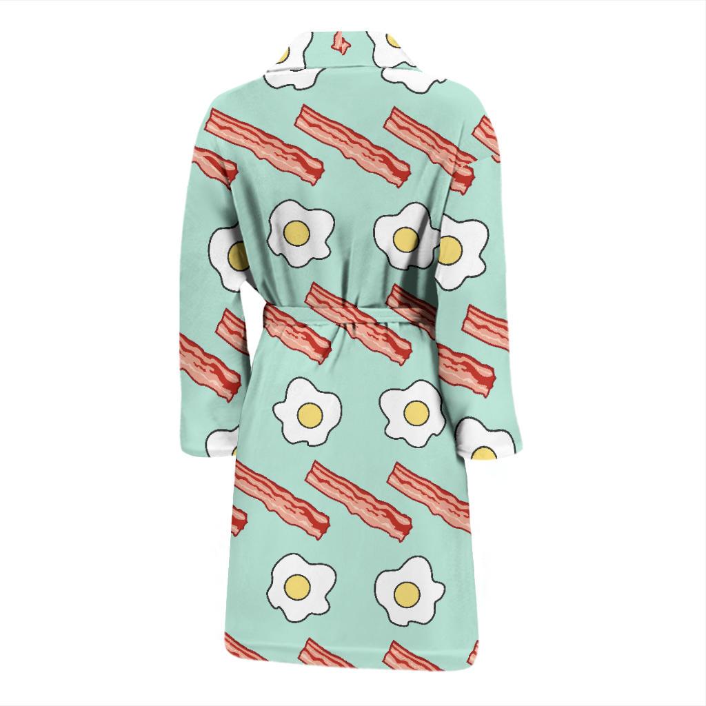 Bacon Sausage Pattern Print Design 01 Men Bathrobe-JORJUNE.COM