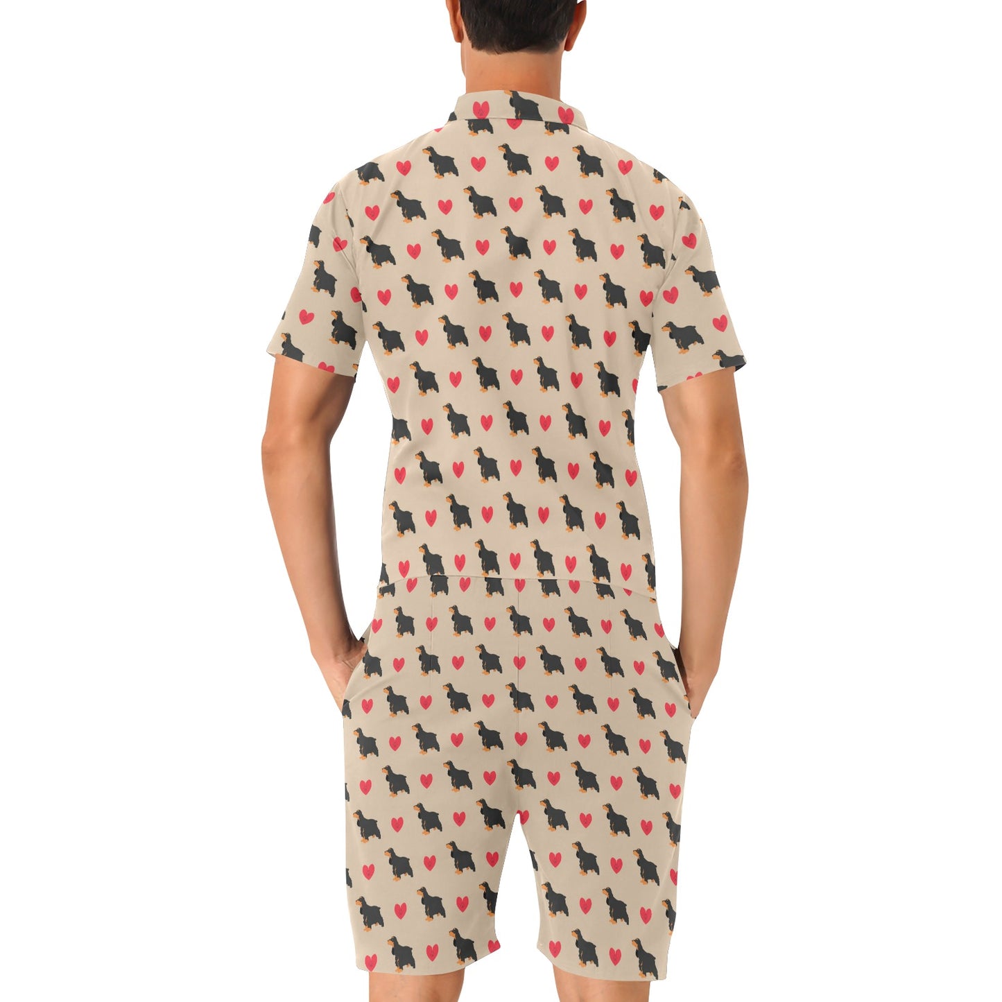 Cocker Pattern Print Design 02 Men's Romper