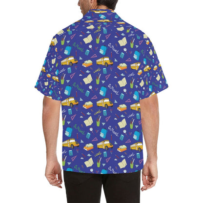 School Bus Print Design LKS307 Men's Hawaiian Shirt