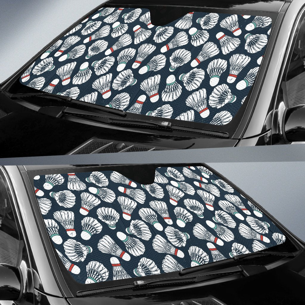 Badminton Ball Pattern Print Design 01 Car Sun Shade-JORJUNE.COM