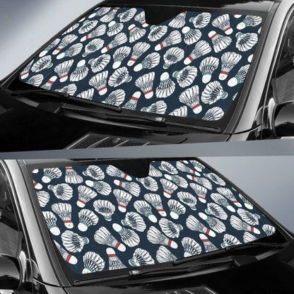Badminton Ball Pattern Print Design 01 Car Sun Shade-JORJUNE.COM
