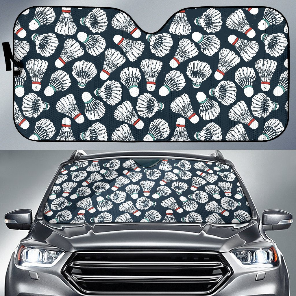 Badminton Ball Pattern Print Design 01 Car Sun Shade-JORJUNE.COM