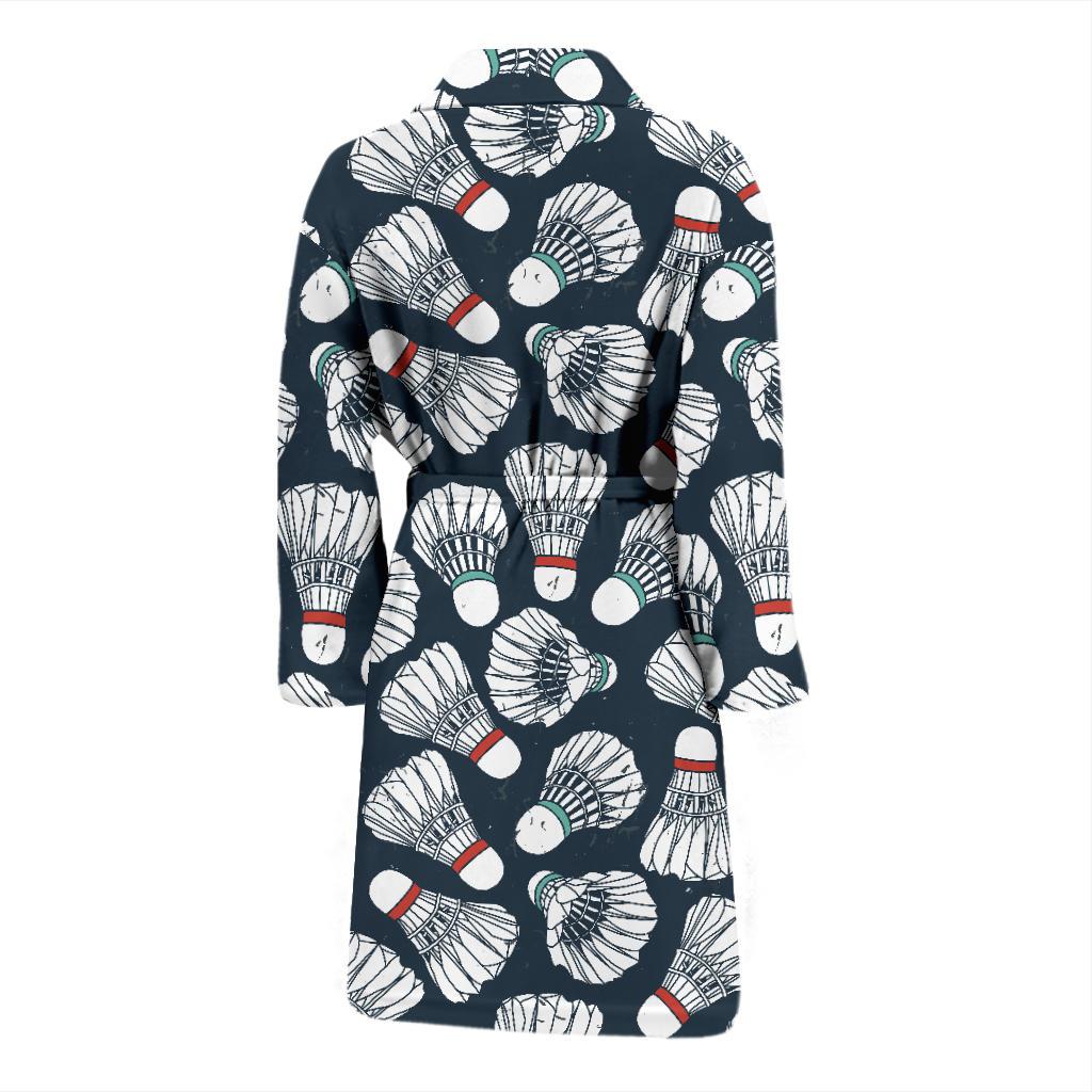Badminton Ball Pattern Print Design 01 Men Bathrobe-JORJUNE.COM