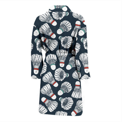 Badminton Ball Pattern Print Design 01 Men Bathrobe-JORJUNE.COM