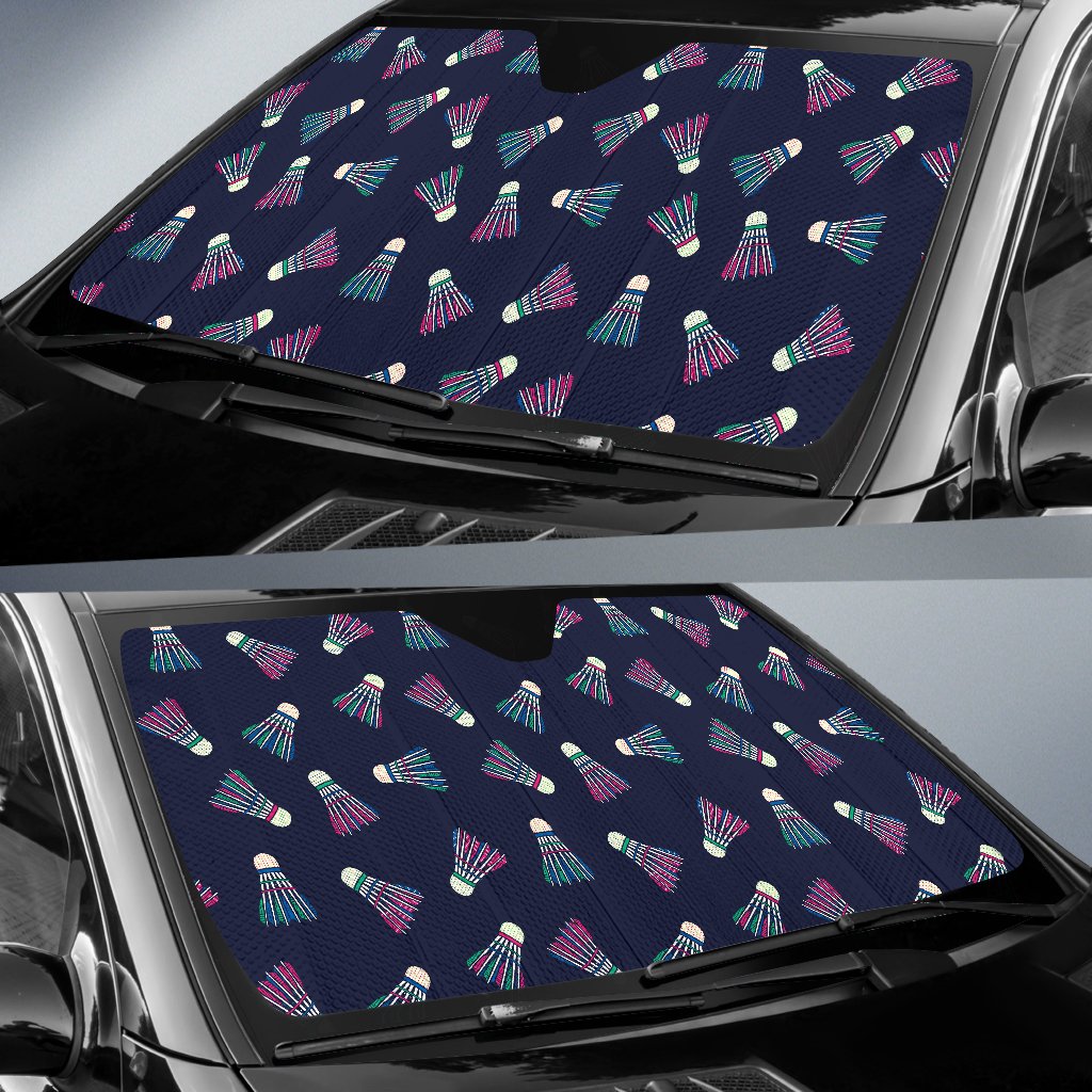 Badminton Ball Pattern Print Design 02 Car Sun Shade-JORJUNE.COM
