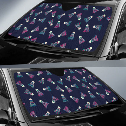 Badminton Ball Pattern Print Design 02 Car Sun Shade-JORJUNE.COM