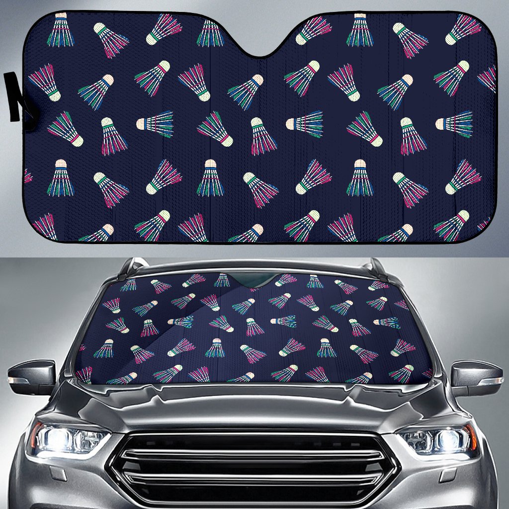Badminton Ball Pattern Print Design 02 Car Sun Shade-JORJUNE.COM