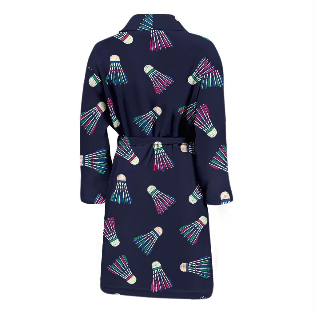 Badminton Ball Pattern Print Design 02 Men Bathrobe-JORJUNE.COM