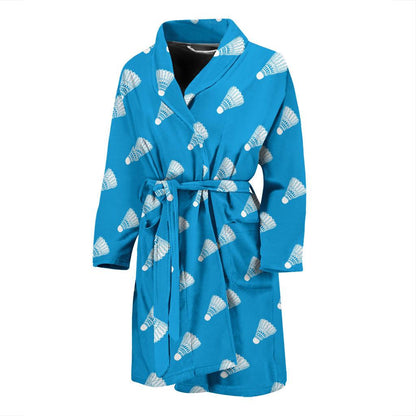 Badminton Ball Pattern Print Design 08 Men Bathrobe-JORJUNE.COM