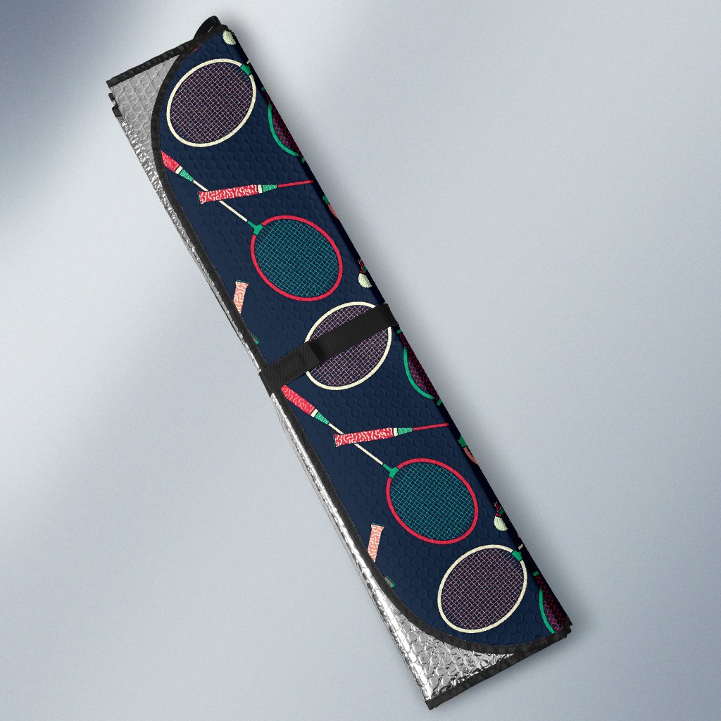 Badminton Pattern Print Design 03 Car Sun Shade-JORJUNE.COM
