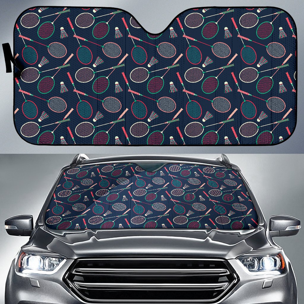Badminton Pattern Print Design 03 Car Sun Shade-JORJUNE.COM