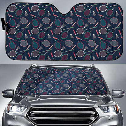 Badminton Pattern Print Design 03 Car Sun Shade-JORJUNE.COM