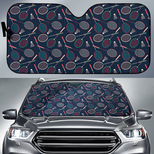 Badminton Pattern Print Design 03 Car Sun Shade-JORJUNE.COM