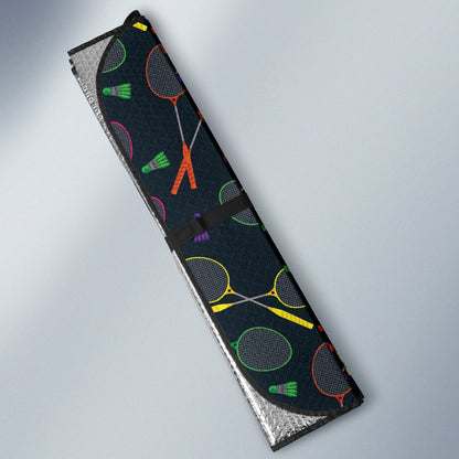 Badminton Pattern Print Design 04 Car Sun Shade-JORJUNE.COM