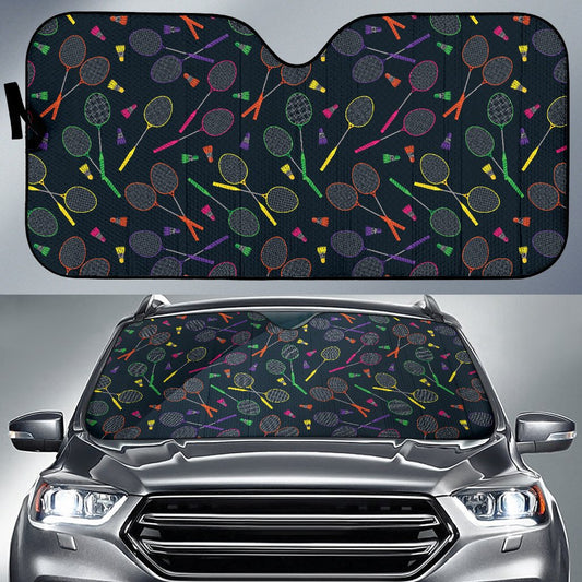 Badminton Pattern Print Design 04 Car Sun Shade-JORJUNE.COM