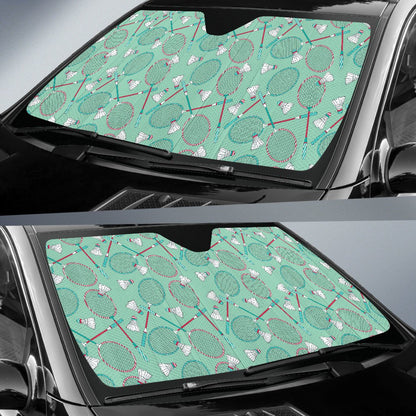 Badminton Pattern Print Design 05 Car Sun Shade-JORJUNE.COM