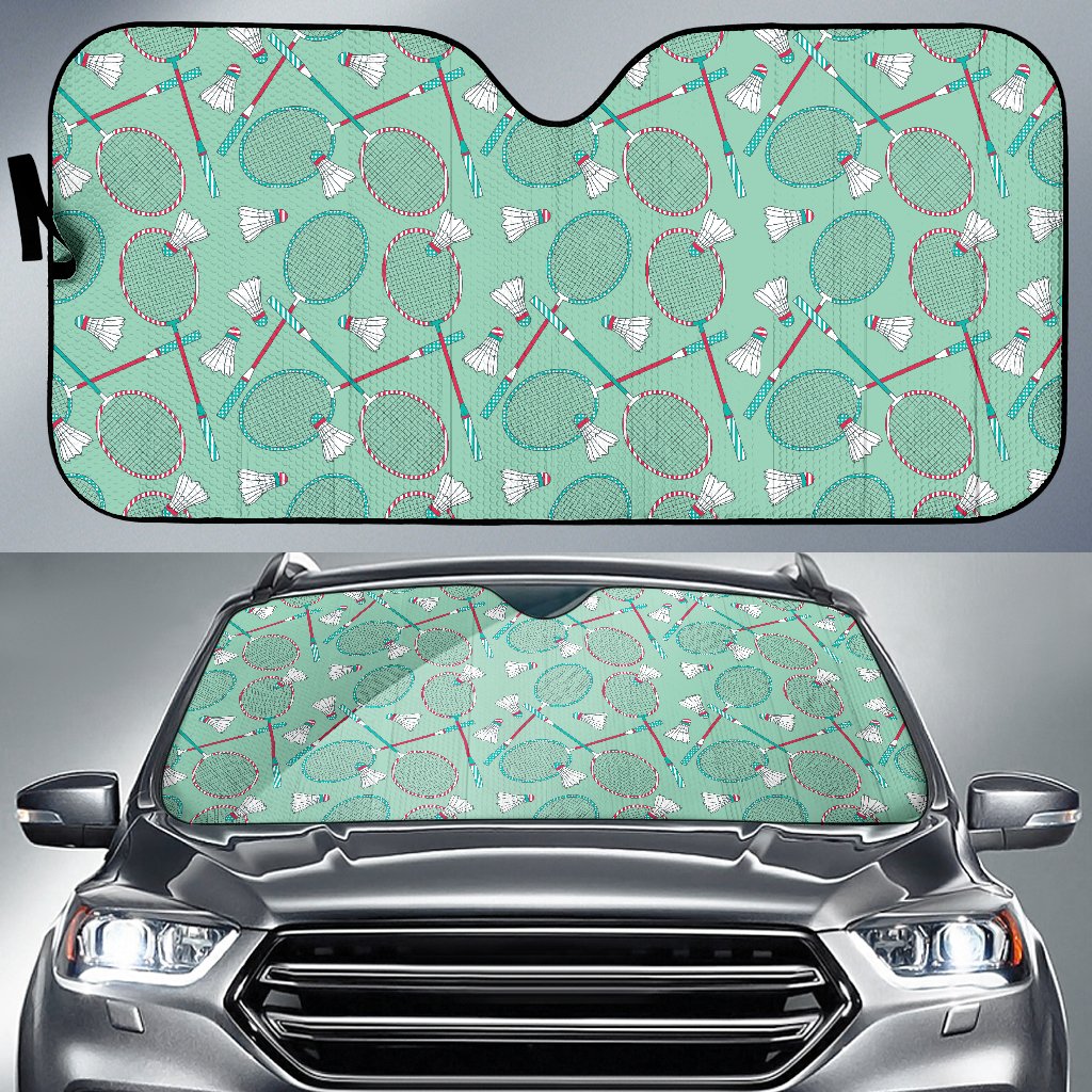 Badminton Pattern Print Design 05 Car Sun Shade-JORJUNE.COM