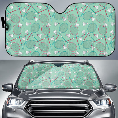 Badminton Pattern Print Design 05 Car Sun Shade-JORJUNE.COM