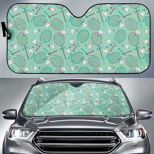 Badminton Pattern Print Design 05 Car Sun Shade-JORJUNE.COM