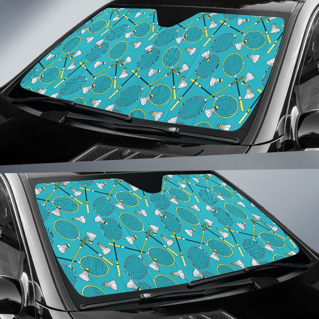 Badminton Pattern Print Design 06 Car Sun Shade-JORJUNE.COM