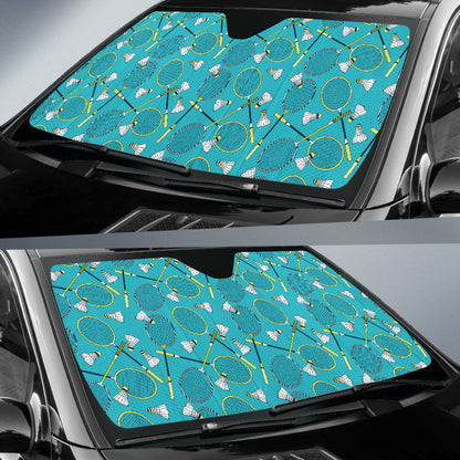 Badminton Pattern Print Design 06 Car Sun Shade-JORJUNE.COM