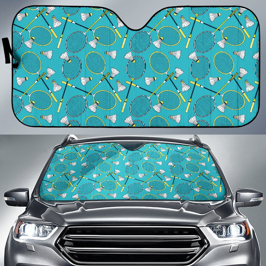 Badminton Pattern Print Design 06 Car Sun Shade-JORJUNE.COM