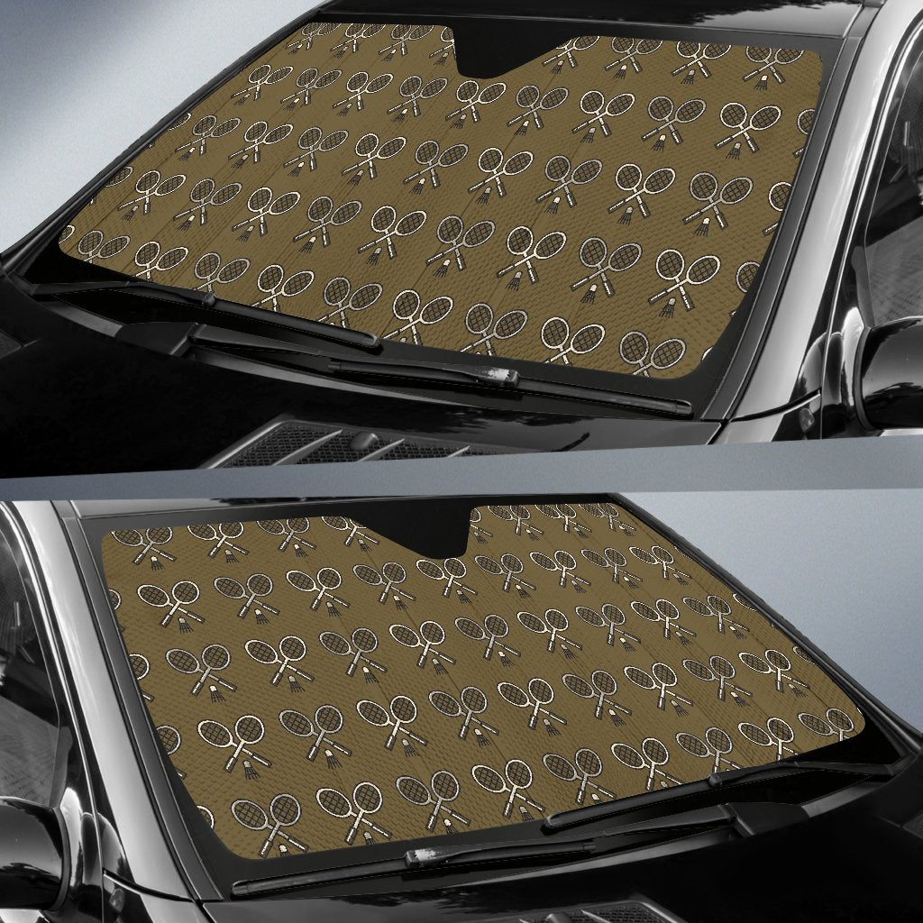 Badminton Pattern Print Design 07 Car Sun Shade-JORJUNE.COM