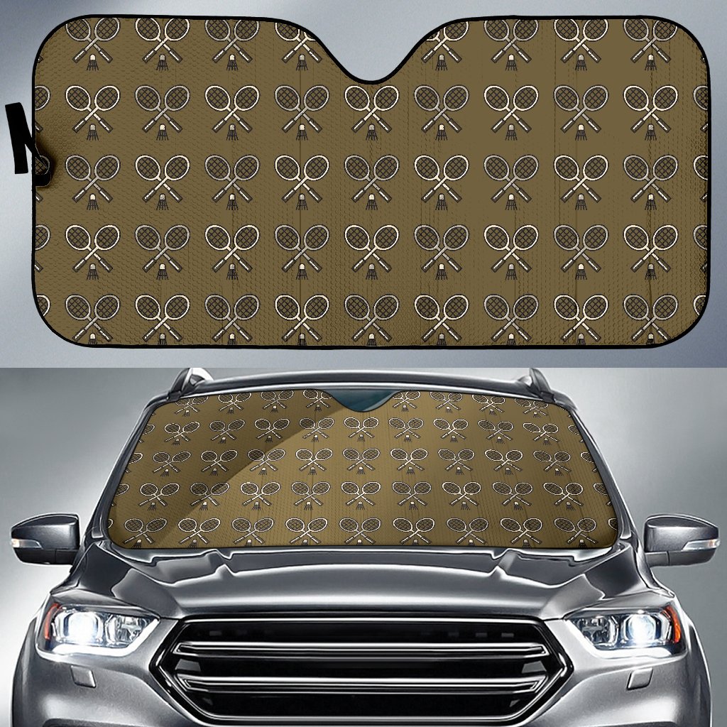 Badminton Pattern Print Design 07 Car Sun Shade-JORJUNE.COM