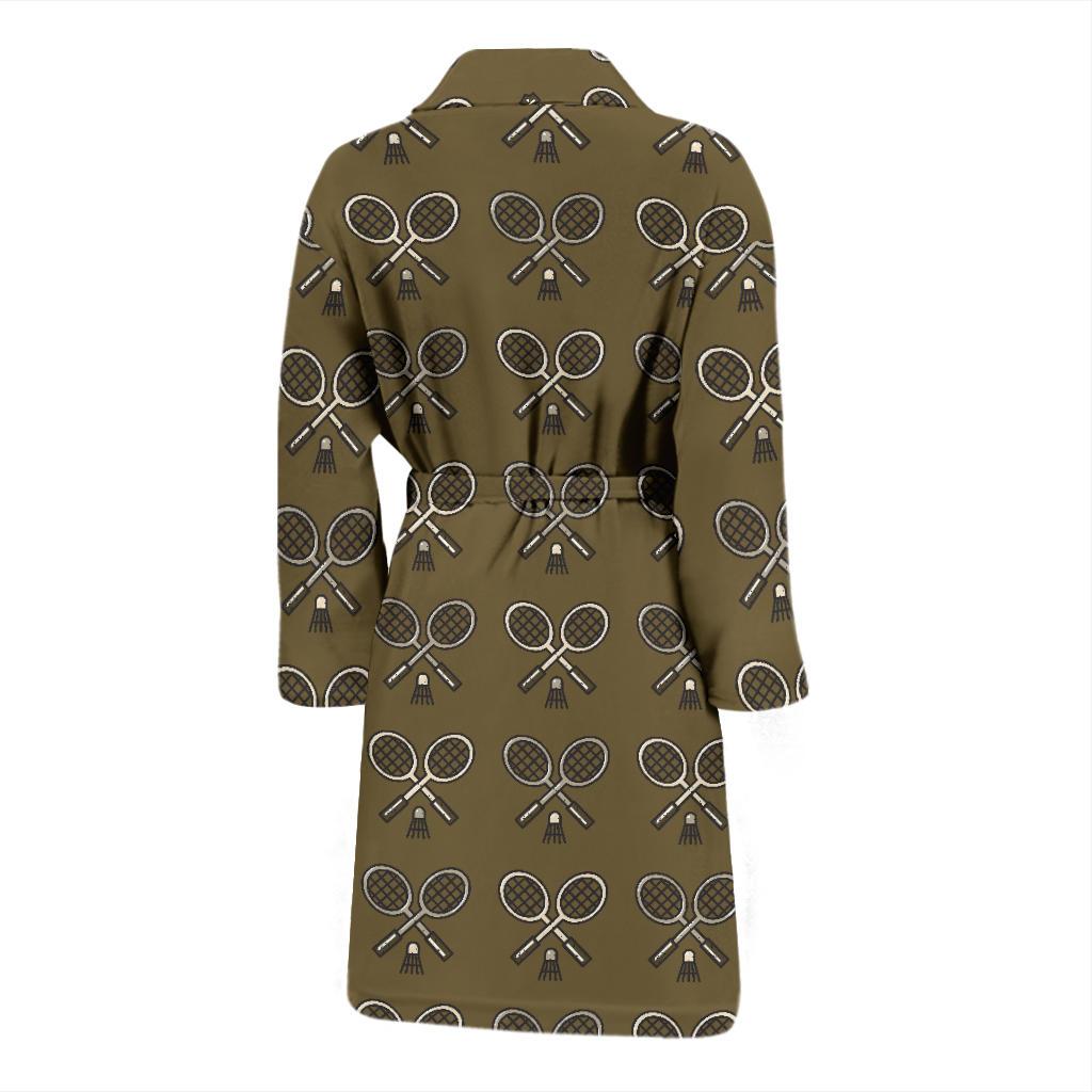 Badminton Pattern Print Design 07 Men Bathrobe-JORJUNE.COM
