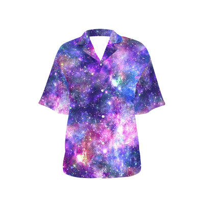 Galaxy Night Stardust Space Print Women's Hawaiian Shirt