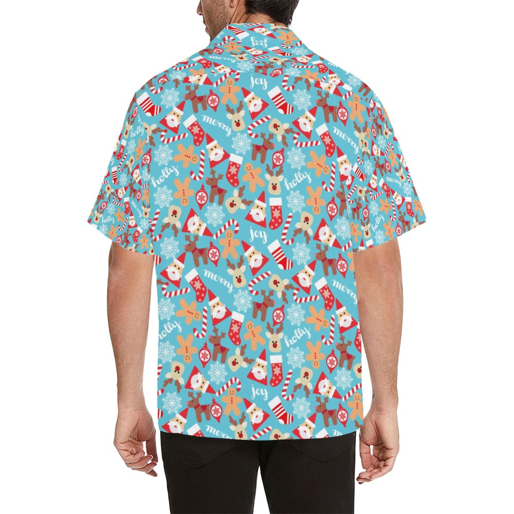 Santa Christmas Themed Print Design LKS306 Men's Hawaiian Shirt