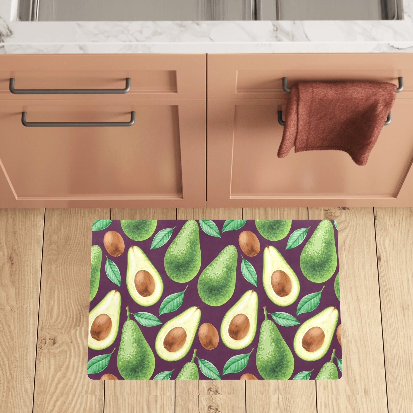 Avocado Pattern Print Design AC08 Kitchen Mat