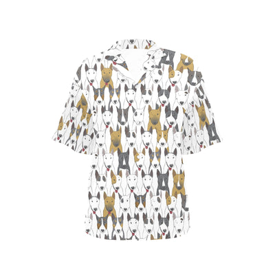 Bull Terriers Pattern Print Design 03 Women's Hawaiian Shirt