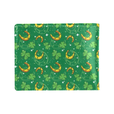 Shamrock With Horse Shoes Print Design LKS305 Men's ID Card Wallet