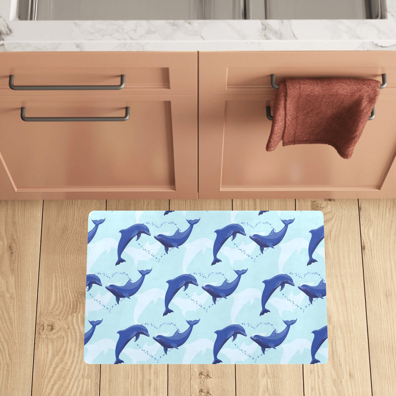 Dolphin Heart Pattern Kitchen Mat