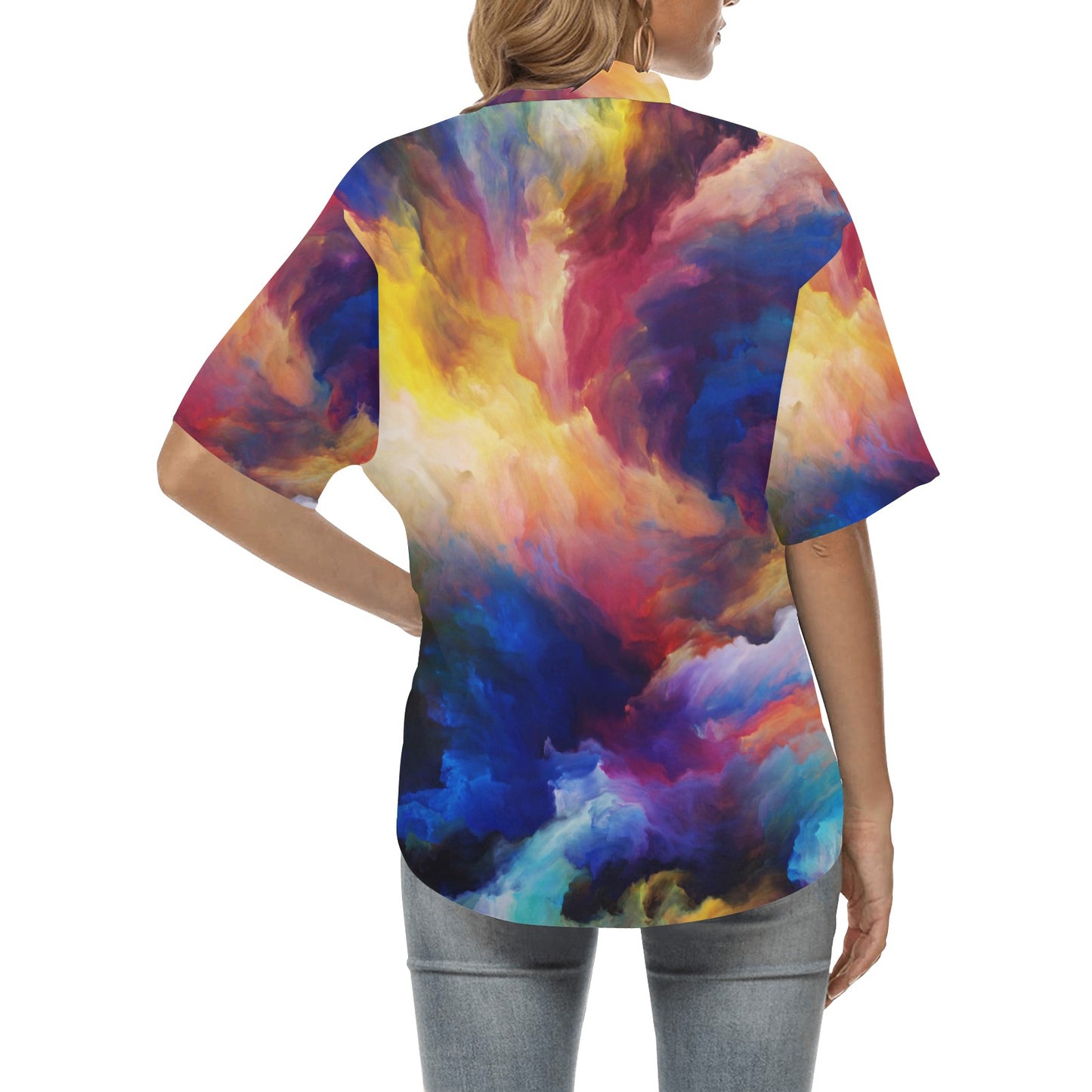 Vortex Twist Swirl Water Color Design Women's Hawaiian Shirt