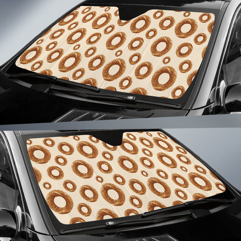 Bagel Pattern Print Design 01 Car Sun Shade-JORJUNE.COM