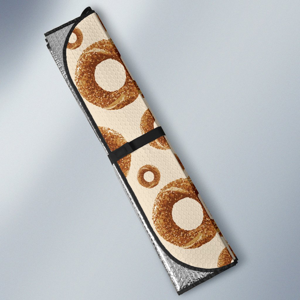 Bagel Pattern Print Design 01 Car Sun Shade-JORJUNE.COM