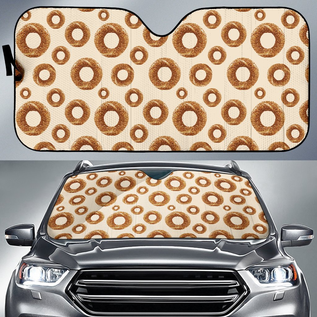 Bagel Pattern Print Design 01 Car Sun Shade-JORJUNE.COM