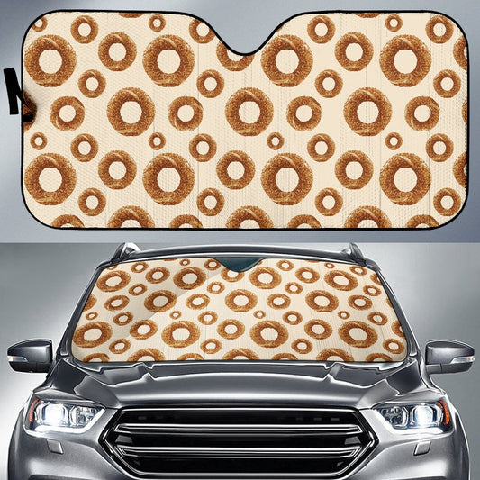 Bagel Pattern Print Design 01 Car Sun Shade-JORJUNE.COM