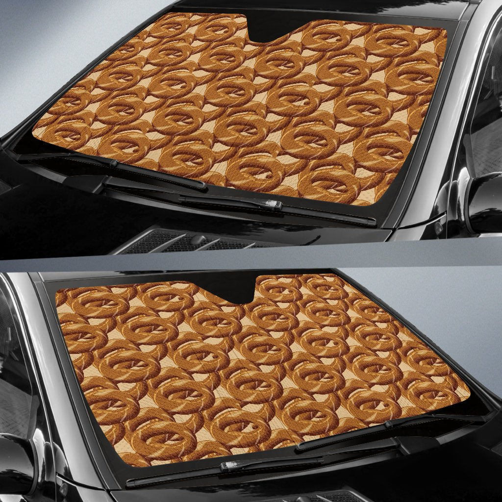 Bagel Pattern Print Design 02 Car Sun Shade-JORJUNE.COM