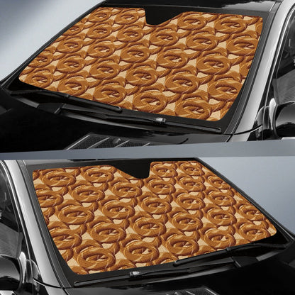 Bagel Pattern Print Design 02 Car Sun Shade-JORJUNE.COM