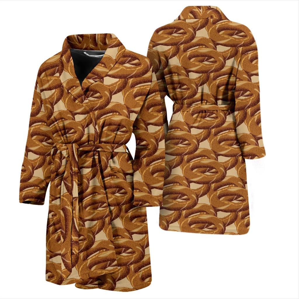 Bagel Pattern Print Design 02 Men Bathrobe-JORJUNE.COM