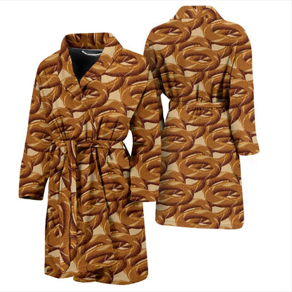 Bagel Pattern Print Design 02 Men Bathrobe-JORJUNE.COM