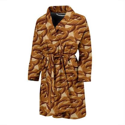 Bagel Pattern Print Design 02 Men Bathrobe-JORJUNE.COM