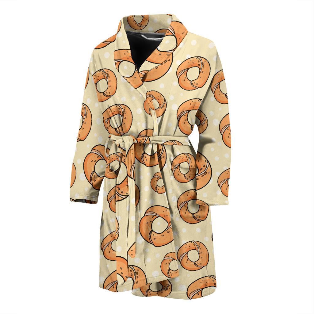 Bagel Pattern Print Design 03 Men Bathrobe-JORJUNE.COM