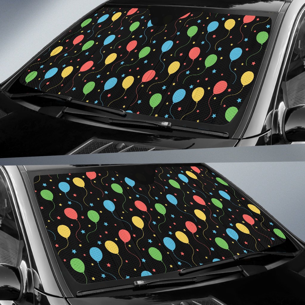 Ballon Colorful Pattern Print Design 04 Car Sun Shade-JORJUNE.COM